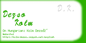 dezso kolm business card